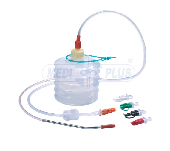 Close wound suction unit for post-operative drainage