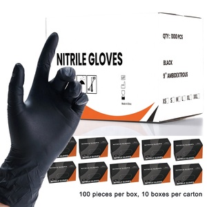 Smooth 100% Nitrile Powder Free Black Gloves