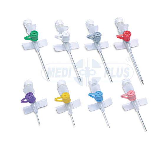 Intravenous IV Cannula with injection port and wings