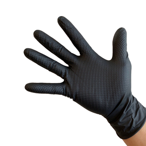 Black Nitrile Gloves With Diamond Texture 8 Mil