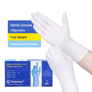 White Disposable Medical Nitrile Examination Gloves 5mil