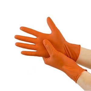 8 Mil Orange Heavy Duty Industrial Disposable Nitrile Gloves
